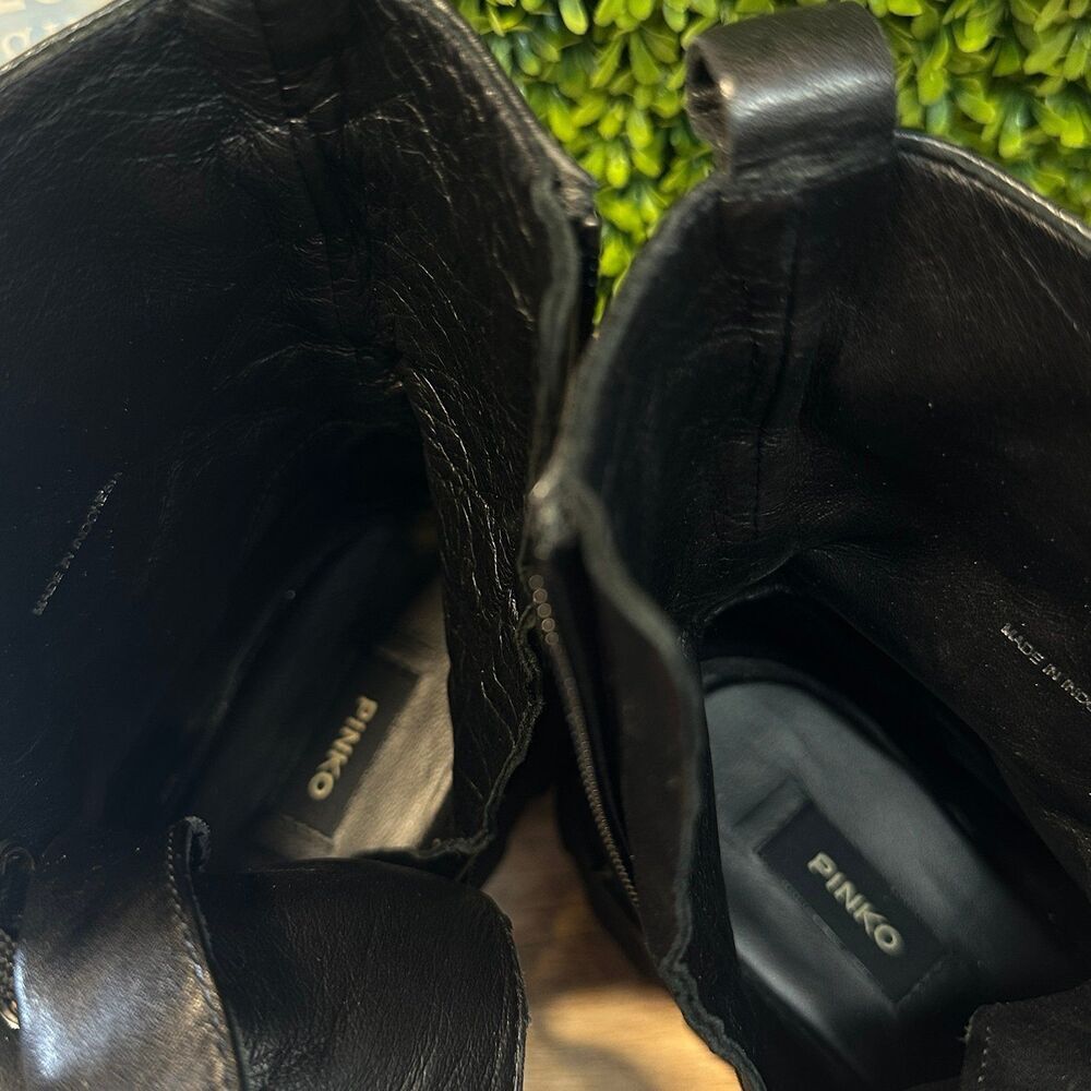 PINKO Combat Ankle Boots Women's Black Size 36 - Picture 11 of 11